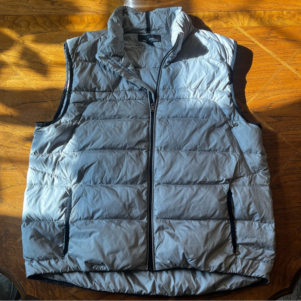 Ralph Lauren RLX Body Warmer Gilet Puffer Feather Down Vest Grey Men’s Size 2XL